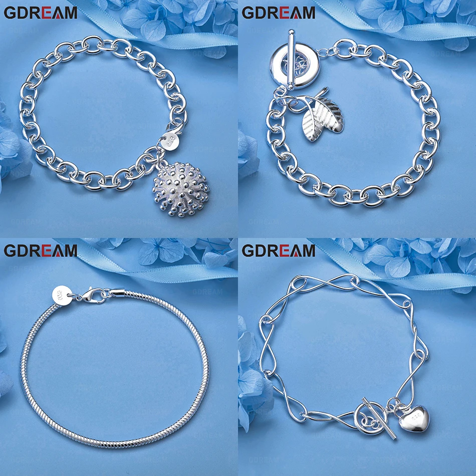 GDREAM 925 Sterling Silver Double Leaf Chain OT Clasp Bracelet Charming Versatile Women's Engagement Jewelry
GDREAM 925 Sterling Silver Double Leaf Chain OT Clasp Bracelet Charming Versatile Women's Engagement Jewelry