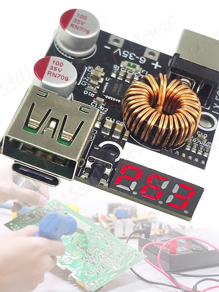 QC4.0 3.0 PD Full Protocol Mobile Fast Charging Module with Digital Display Type-C+USB Charging Board for iPhone Flash Charging
QC4.0 3.0 PD Full Protocol Mobile Fast Charging Module with Digital Display Type-C+USB Charging Board for iPhone Flash Charging