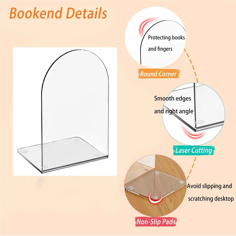 A50M-Acrylic Book Ends For Book Shelves Bookends Non-Skid Book End Clear Bookends For School Library And Desktop Organizer
A50M-Acrylic Book Ends For Book Shelves Bookends Non-Skid Book End Clear Bookends For School Library And Desktop Organizer