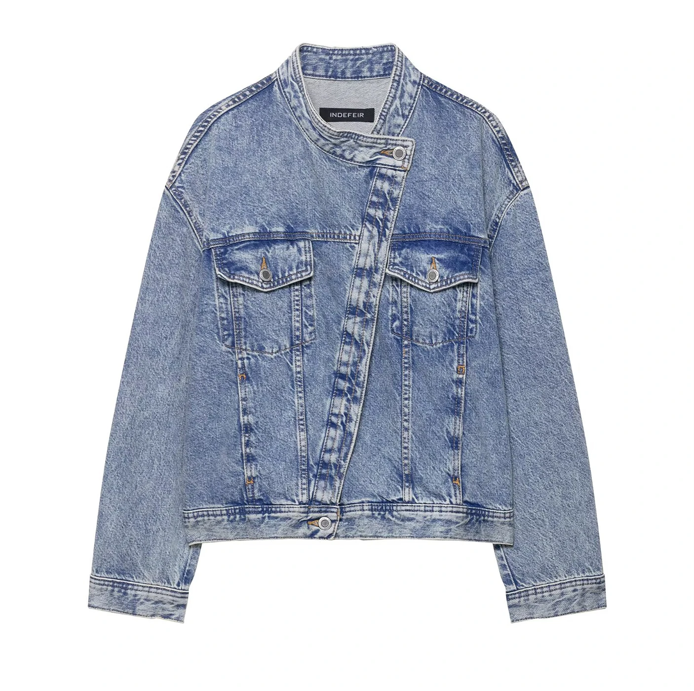 Women's Denim Jacket Top 2025 New Women's Fashion Double-Breasted Denim Jacket
Women's Denim Jacket Top 2025 New Women's Fashion Double-Breasted Denim Jacket