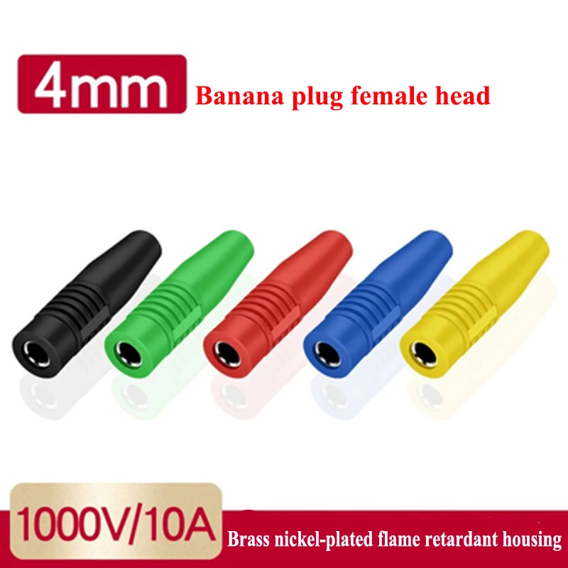 5pcs 4mm Banana Plug Female Head Wire Female Hole Copper Core Soft Rubber Sleeve Banana Socket Red Yellow Blue Green Black
5pcs 4mm Banana Plug Female Head Wire Female Hole Copper Core Soft Rubber Sleeve Banana Socket Red Yellow Blue Green Black