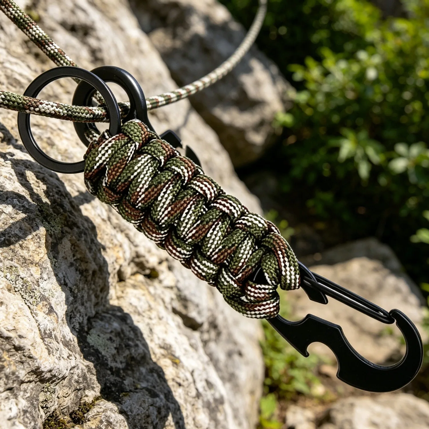 10 sets of multi-functional rescue rope keychains, equipped with snap fasteners; the backpack strap has chain hooks
10 sets of multi-functional rescue rope keychains, equipped with snap fasteners; the backpack strap has chain hooks