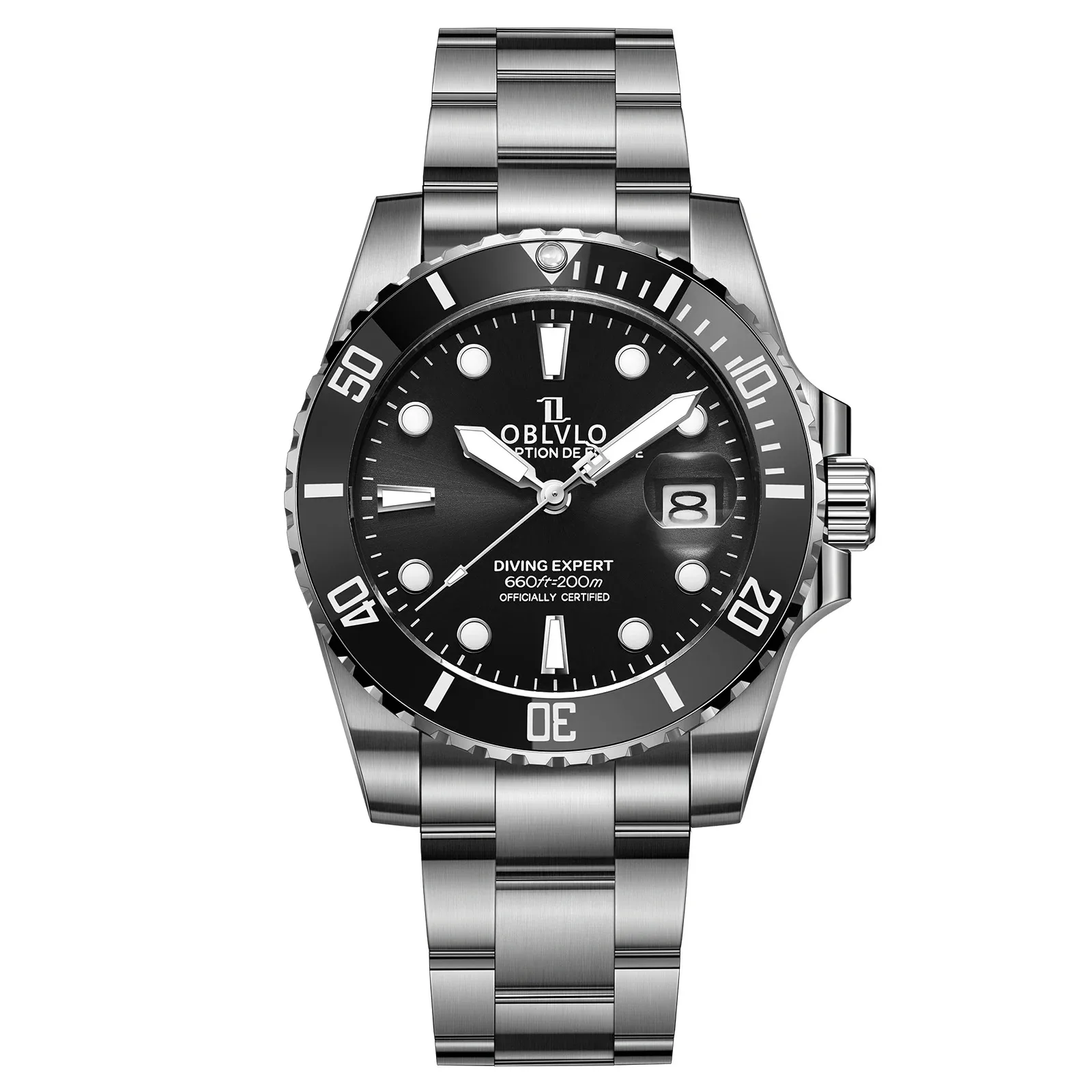 OBLVLO Men Automatic Watch 42mm Sport Mechanical Wristwatch 20Bar Waterproof Sapphire Luminous Ceramic Bezel NH35
OBLVLO Men Automatic Watch 42mm Sport Mechanical Wristwatch 20Bar Waterproof Sapphire Luminous Ceramic Bezel NH35