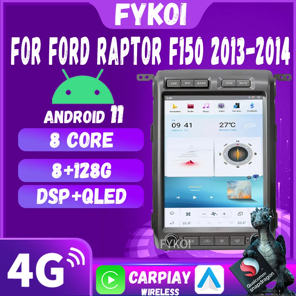 Car Radio For Ford Raptor F150 2013-2014 CarPlay Android Auto Automotive multimedia Tesla Style Bluetooth 4G WIFI GPS Navigation
Car Radio For Ford Raptor F150 2013-2014 CarPlay Android Auto Automotive multimedia Tesla Style Bluetooth 4G WIFI GPS Navigation
