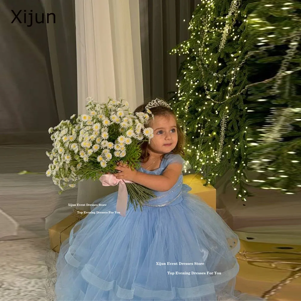 Xijun Cute Blue Tulle Flower Girl Dresses Ball Gowns Bow Back For Girls Sleeveless A-Line Birthday Party Dresses 2026 Customized
Xijun Cute Blue Tulle Flower Girl Dresses Ball Gowns Bow Back For Girls Sleeveless A-Line Birthday Party Dresses 2026 Customized