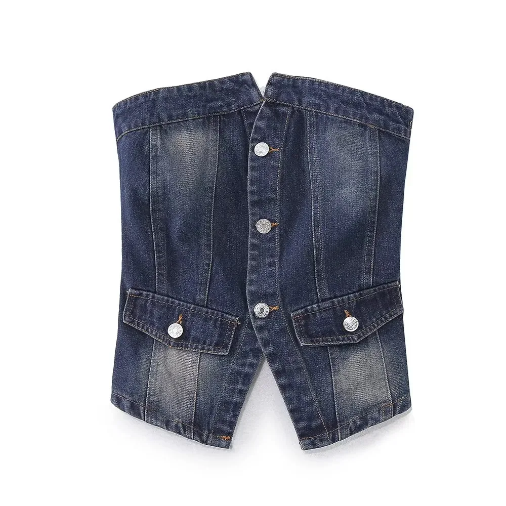 Dave&di Strapless Slim Fit Short Denim Top+high Waisted Casual Denim Jacket New Two Piece Set Women's Suit Ropa Mujer
Dave&di Strapless Slim Fit Short Denim Top+high Waisted Casual Denim Jacket New Two Piece Set Women's Suit Ropa Mujer