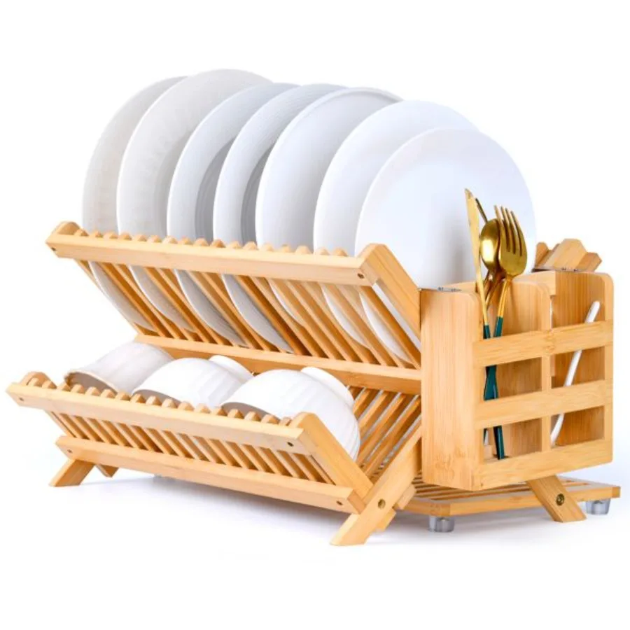 Bamboo Dish Rack 3Tier Foldable Wood Dish Drying Rack for Kitchen Counter SpaceSaving Organizer with Utensil Holder Perfect for
Bamboo Dish Rack 3Tier Foldable Wood Dish Drying Rack for Kitchen Counter SpaceSaving Organizer with Utensil Holder Perfect for