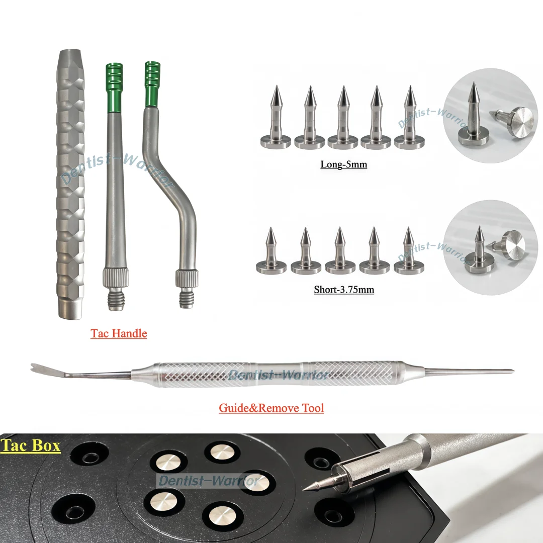 Dental GBR Bone Regeneration Titanium Alloy Tack Pins Straight/Curve Handle Hex Tac Box for Membrane Fixation Tools
Dental GBR Bone Regeneration Titanium Alloy Tack Pins Straight/Curve Handle Hex Tac Box for Membrane Fixation Tools