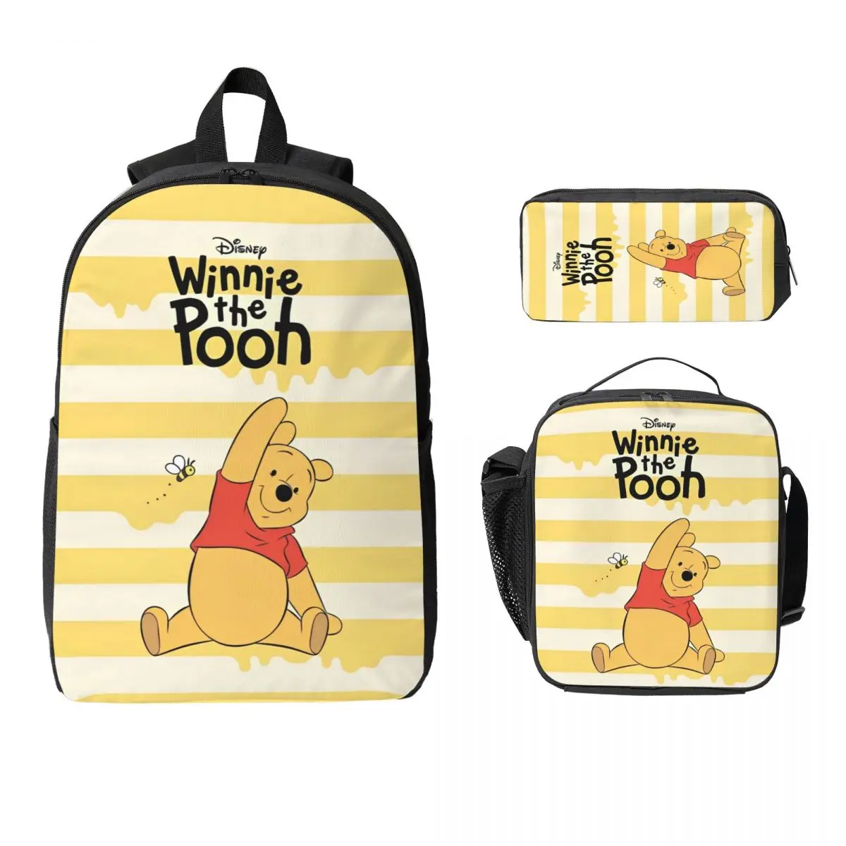 3Pcs Winnie The Pooh School bags Set for Boy Girl Pen Bags Backpack Sets with Lunch Box For Primary School Students Knapsack
3Pcs Winnie The Pooh School bags Set for Boy Girl Pen Bags Backpack Sets with Lunch Box For Primary School Students Knapsack