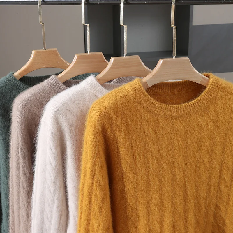 Осенне-зимний новый свитер из норковой шерсти, мужской свитер с круглым вырезом и витыми цветами, толстый свободный простой свитер, повседневный низ
Осенне-зимний новый свитер из норковой шерсти, мужской свитер с круглым вырезом и витыми цветами, толстый свободный простой свитер, повседневный низ