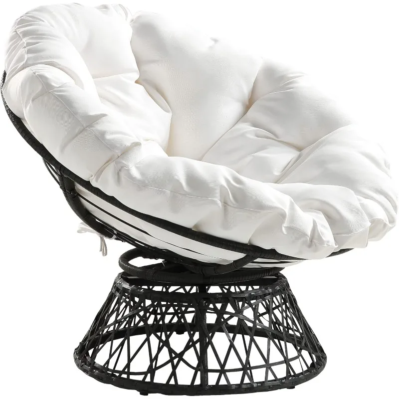 Плетеное кресло Papasan с поворотом на 360 градусов, серый каркас и белой подушкой
Плетеное кресло Papasan с поворотом на 360 градусов, серый каркас и белой подушкой