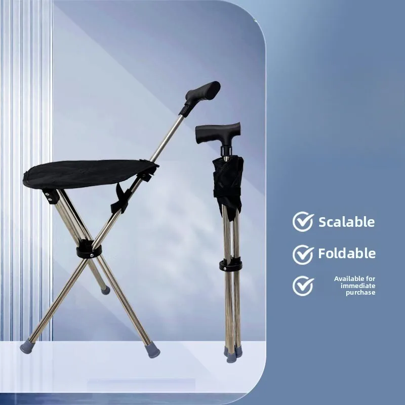 Folding Walking Cane Chair for Seniors, Lightweight Anti-Slip Cane Stool with Thick Oxford Seat and Stable Tripod Support
Folding Walking Cane Chair for Seniors, Lightweight Anti-Slip Cane Stool with Thick Oxford Seat and Stable Tripod Support