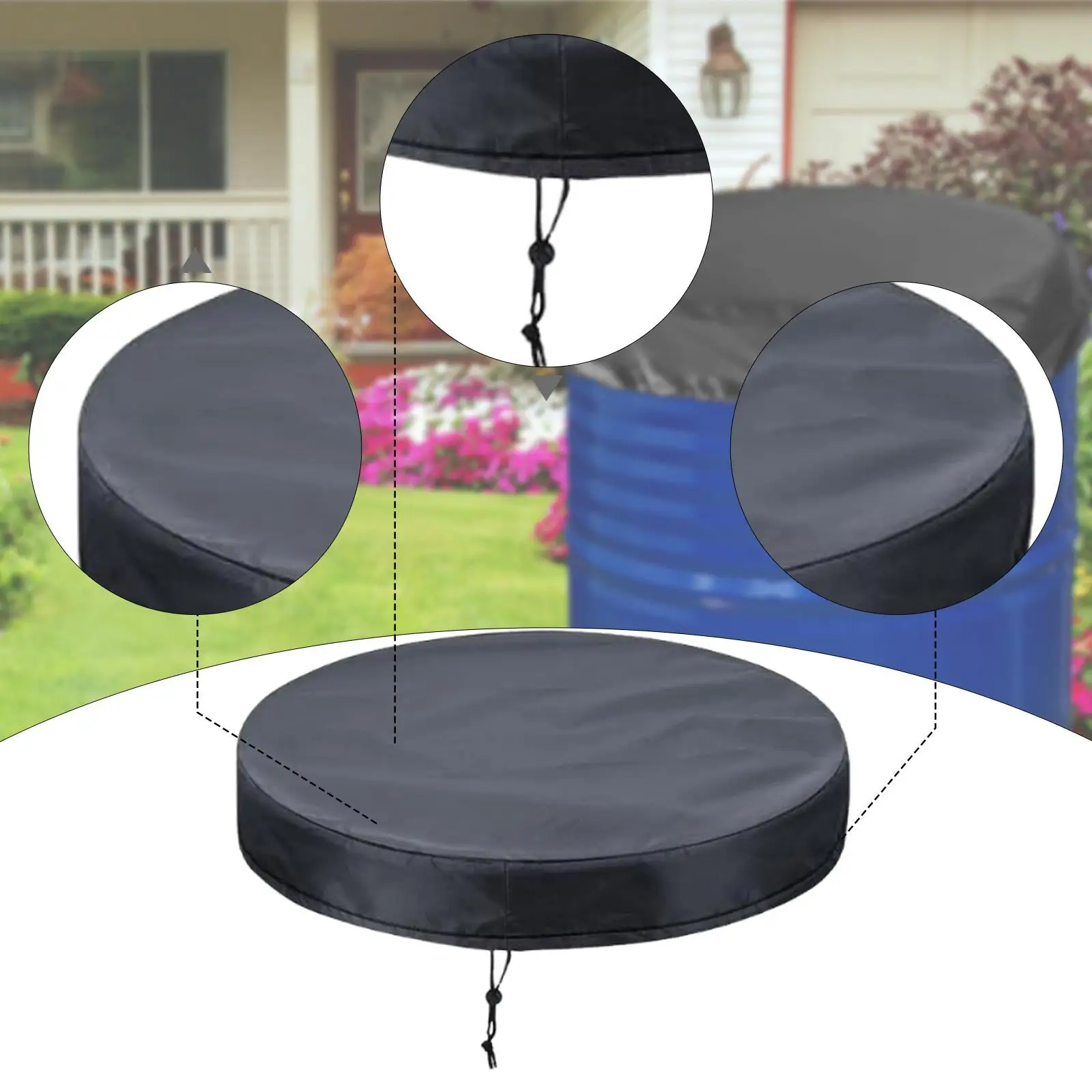 Adjustable Drum Cover Waterproof Dustproof Barrel Protector with Drawstring for Outdoor Storage Use
Adjustable Drum Cover Waterproof Dustproof Barrel Protector with Drawstring for Outdoor Storage Use