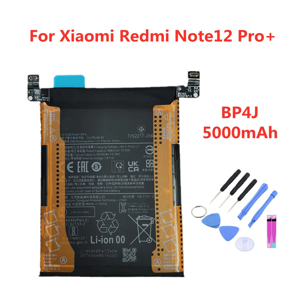 5000mAh BP4J Battery For Redmi Note 12Pro+ 12 Pro Plus Phone Batteries + Free Tools
5000mAh BP4J Battery For Redmi Note 12Pro+ 12 Pro Plus Phone Batteries + Free Tools