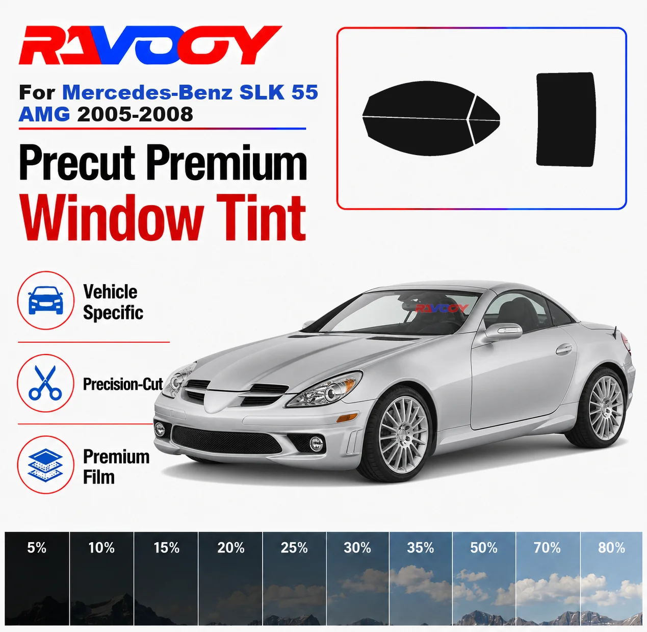 Premium Precut Window Tint Kit Front Rear Windows Rear Windshield For Mercedes-Benz SLK 55 AMG 2005-2008 Nano Ceramic Film
Premium Precut Window Tint Kit Front Rear Windows Rear Windshield For Mercedes-Benz SLK 55 AMG 2005-2008 Nano Ceramic Film