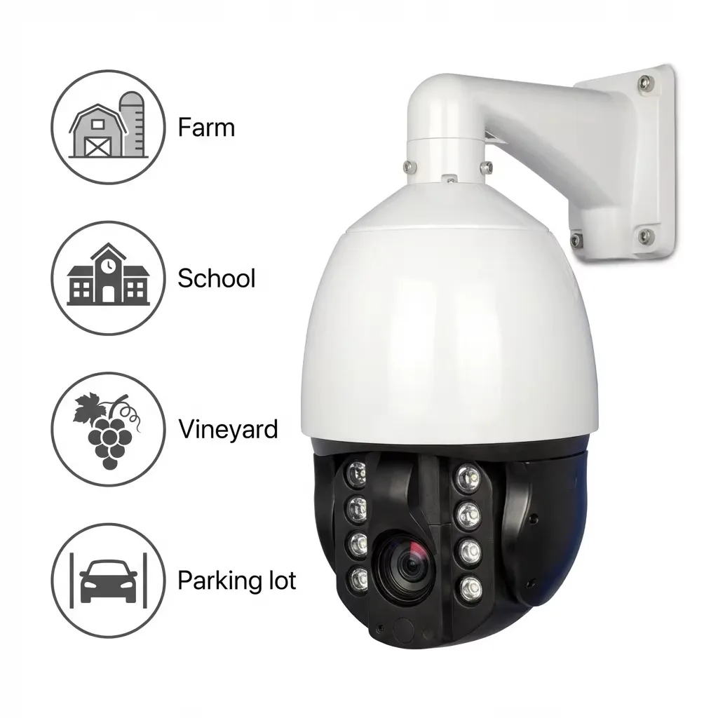 HD Farm 8MP Dome Camera 30x Zoom 300m IR Night Vision CMOS NVR Support Intelligent Linkage Perimeter Protection AI Detection PTZ
HD Farm 8MP Dome Camera 30x Zoom 300m IR Night Vision CMOS NVR Support Intelligent Linkage Perimeter Protection AI Detection PTZ