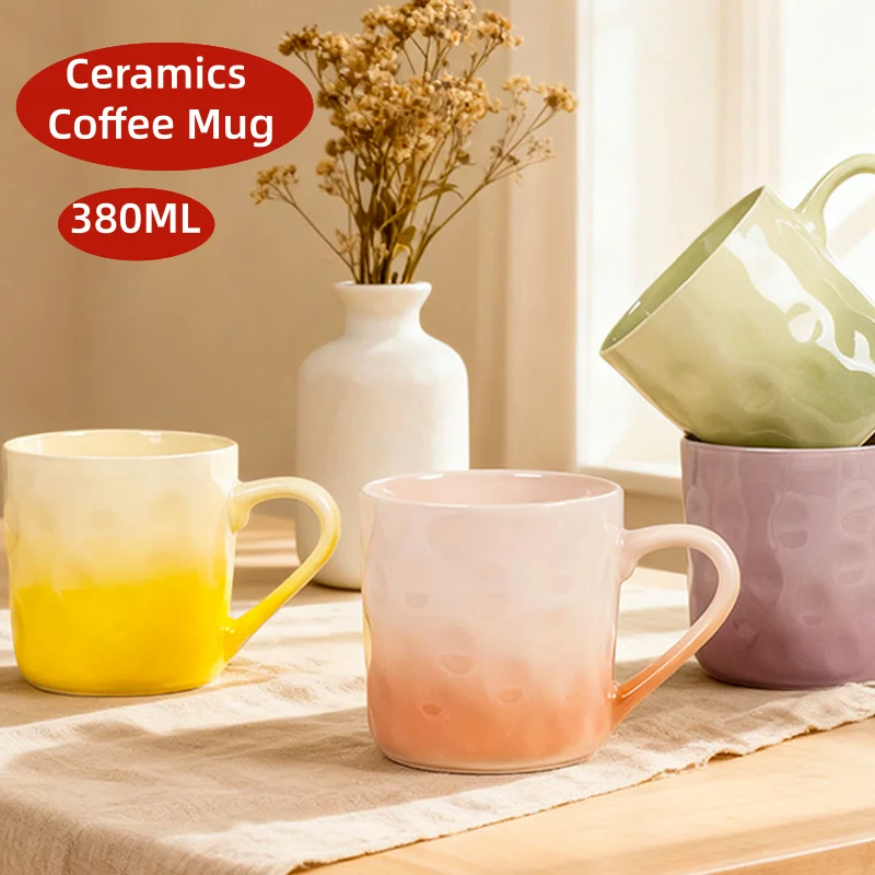 380ml Ceramic Mug High Aesthetic Cream Style Breakfast Cup, Underglaze Color Gradient Mug Ceramic Water Cup Household Coffee Cup
380ml Ceramic Mug High Aesthetic Cream Style Breakfast Cup, Underglaze Color Gradient Mug Ceramic Water Cup Household Coffee Cup