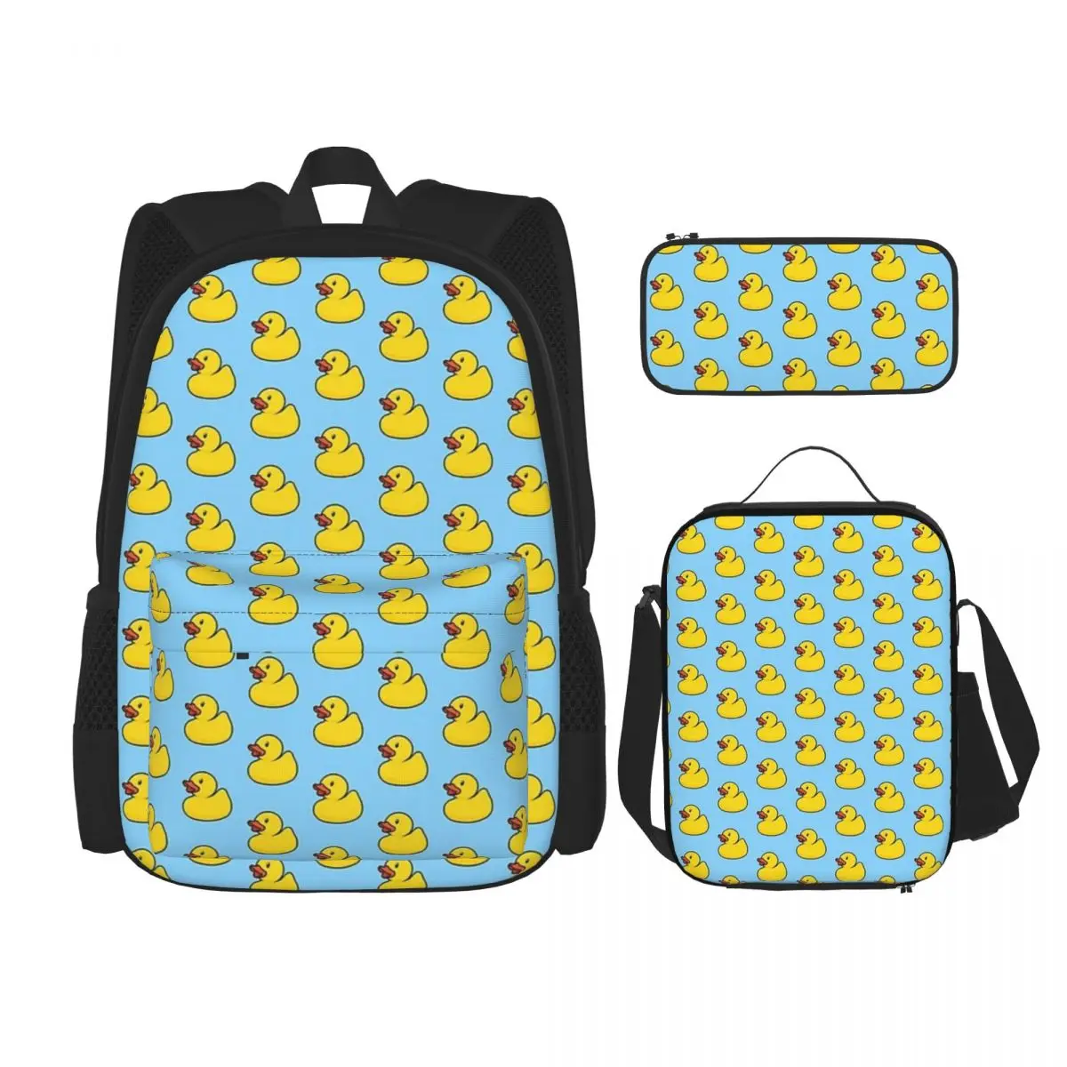 Rubber Duck In Baby Blue Backpacks Students Bookbag School Bags Rucksack Lunch Bag Pen Bag Three-Piece Set
Rubber Duck In Baby Blue Backpacks Students Bookbag School Bags Rucksack Lunch Bag Pen Bag Three-Piece Set
