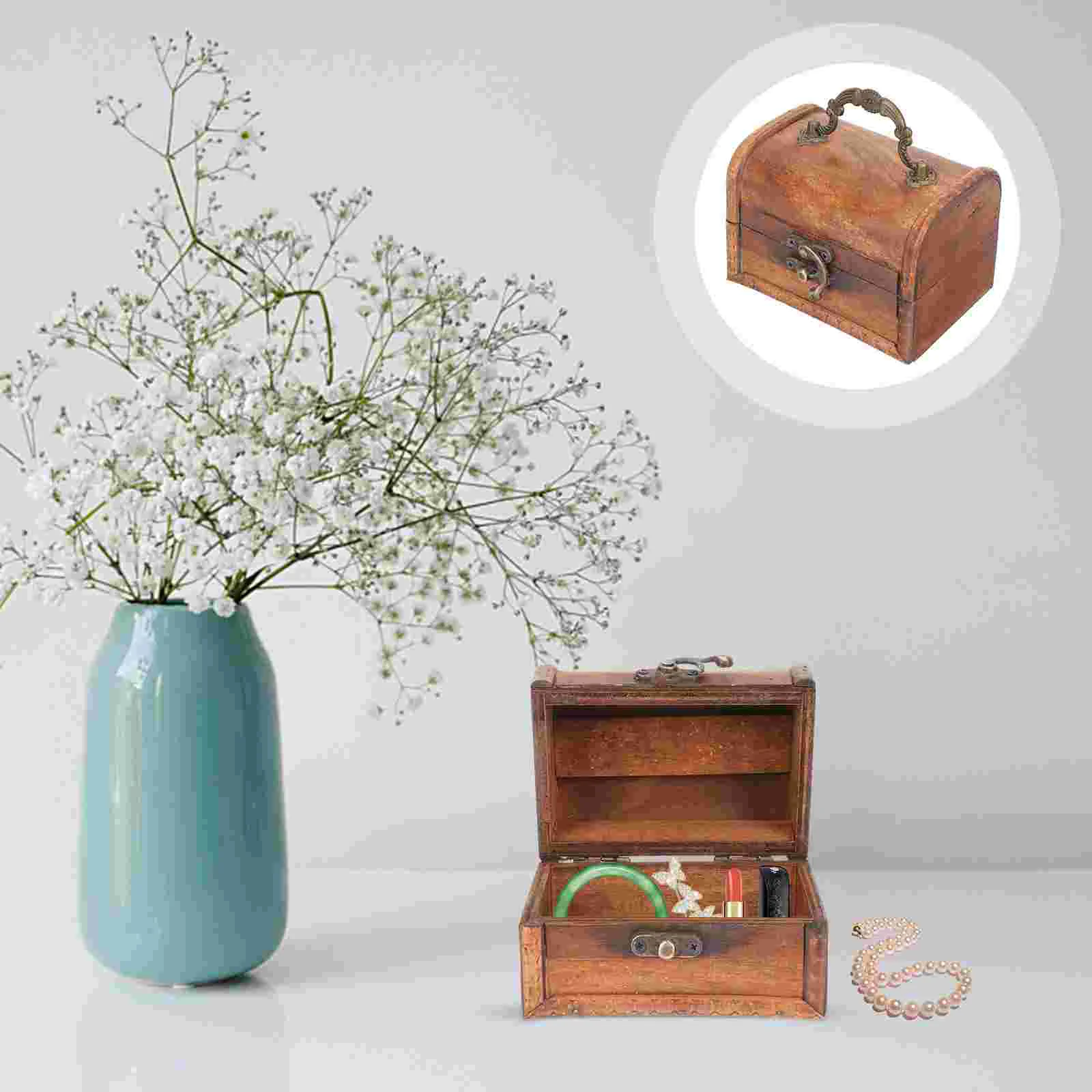 Retro Jewelry Container Organizer Case Wooden Holder Mini Storage Wrought Iron Small Trinket
Retro Jewelry Container Organizer Case Wooden Holder Mini Storage Wrought Iron Small Trinket