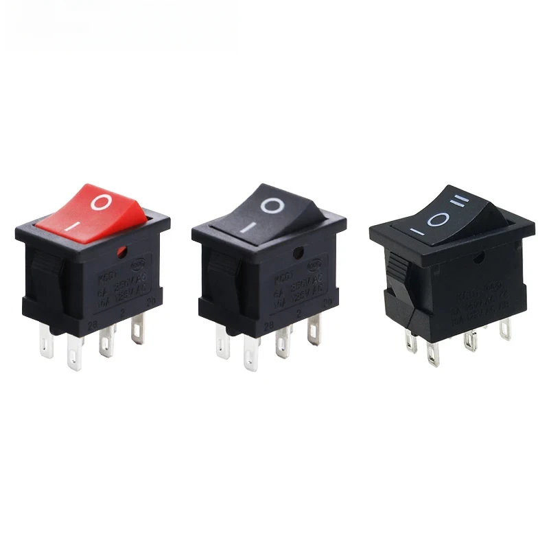 5/10Pcs KCD-202 6Pin 2Position NO-NO KCD-203 6Pin 3Position NO-OFF-NO Red Black Rocker Switch 15x21mm SPST 6A 250V 10A 125V
5/10Pcs KCD-202 6Pin 2Position NO-NO KCD-203 6Pin 3Position NO-OFF-NO Red Black Rocker Switch 15x21mm SPST 6A 250V 10A 125V
