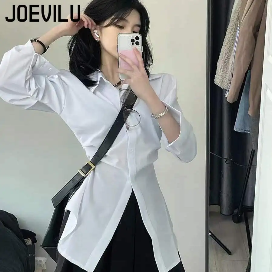 Waistband Slim White Shirt Mid-length Lower Body Disappears Tops Pleated Lapel Casual Long Sleeve Shirts Korean Fashion Blouses
Waistband Slim White Shirt Mid-length Lower Body Disappears Tops Pleated Lapel Casual Long Sleeve Shirts Korean Fashion Blouses