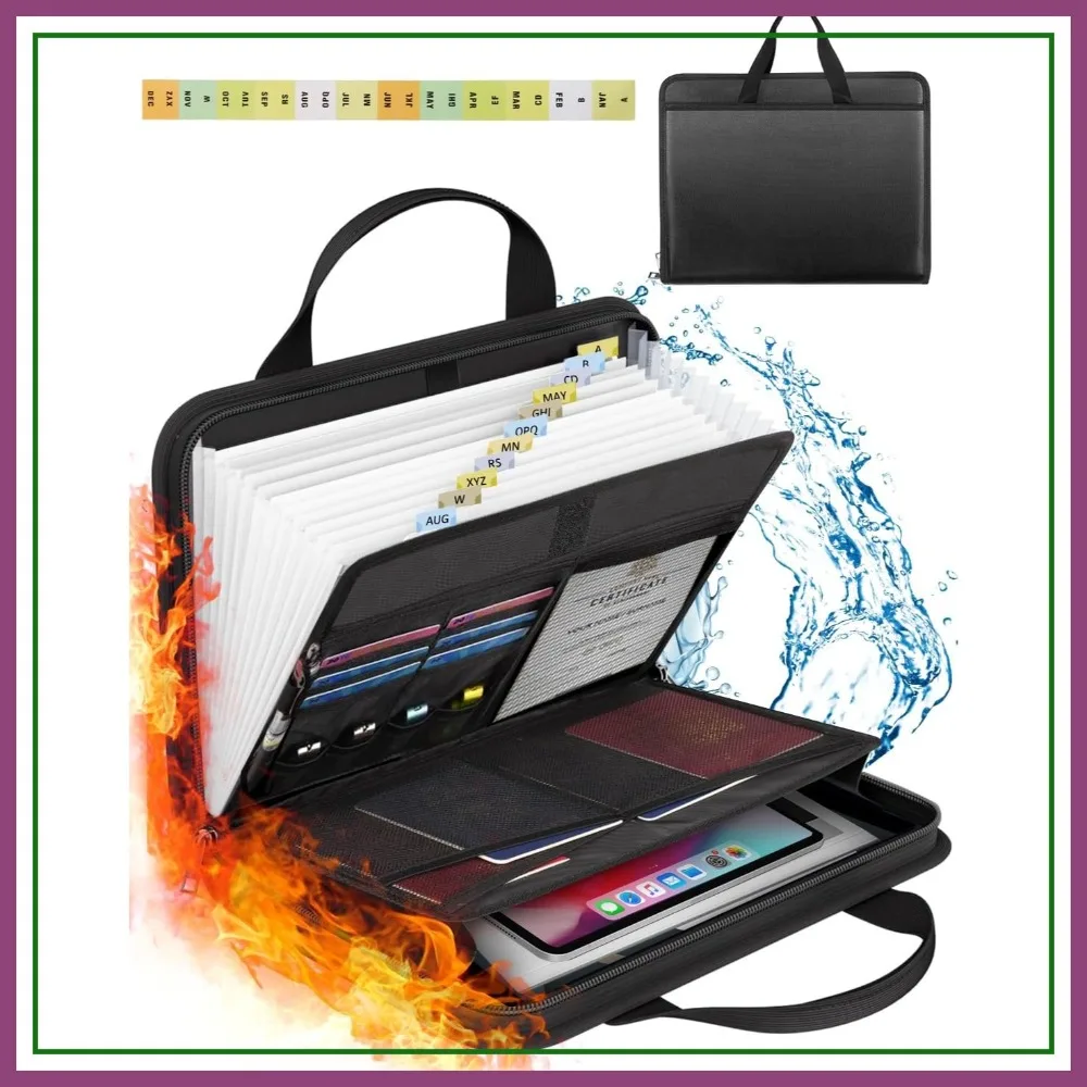 Fireproof Expanding File Folder with Zipper, 13 Pockets Accordion Organizer for Business Office Receipt Travel
Fireproof Expanding File Folder with Zipper, 13 Pockets Accordion Organizer for Business Office Receipt Travel