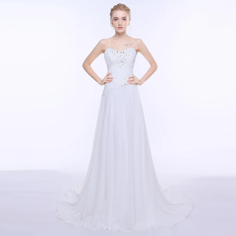 Jiayigong Beach Wedding Dress for Bride Cheap Sweetheart Sleeveless Beading Applique Pleat A Line Chiffon Boho Bridal Gown
Jiayigong Beach Wedding Dress for Bride Cheap Sweetheart Sleeveless Beading Applique Pleat A Line Chiffon Boho Bridal Gown