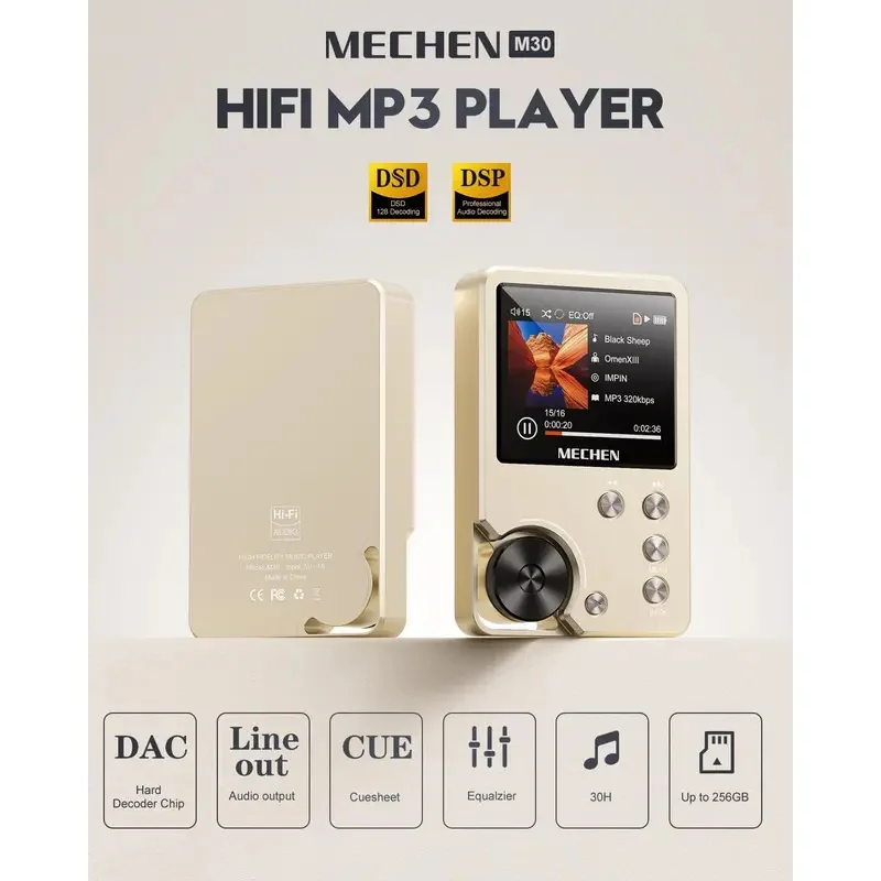 New DSD256 Lossless HIFI Audio Player High Fidelity Portable MP3 Player Professional Sports Car Mounted Music Walkman
New DSD256 Lossless HIFI Audio Player High Fidelity Portable MP3 Player Professional Sports Car Mounted Music Walkman