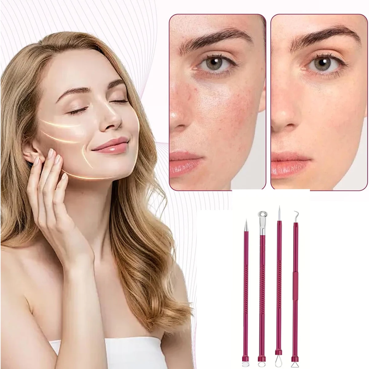 Набор из 4 пинцетов для удаления черных точек, набор для лечения акне, инструменты для ухода за кожей лица. Для удаления черных точек
Набор из 4 пинцетов для удаления черных точек, набор для лечения акне, инструменты для ухода за кожей лица. Для удаления черных точек