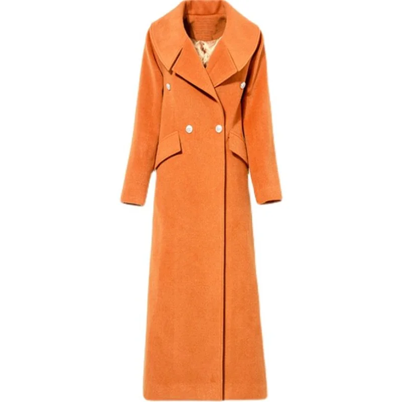 2022 women's new long over-the-knee woolen coat autumn and winter large lapel thickened thin woolen coat women
2022 women's new long over-the-knee woolen coat autumn and winter large lapel thickened thin woolen coat women