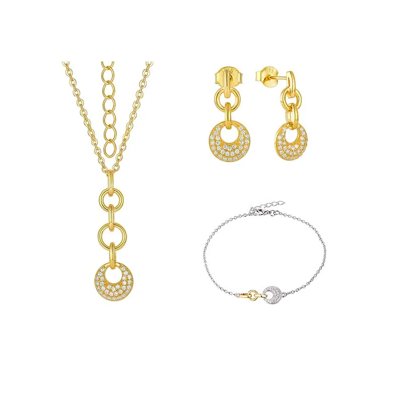 Women Luxury 925 Sterling Silver 18K Gold Plated Earrings Necklaces Bracelet Fine Cubic Zirconia Jewelry Flower Set Woman Gift
Women Luxury 925 Sterling Silver 18K Gold Plated Earrings Necklaces Bracelet Fine Cubic Zirconia Jewelry Flower Set Woman Gift