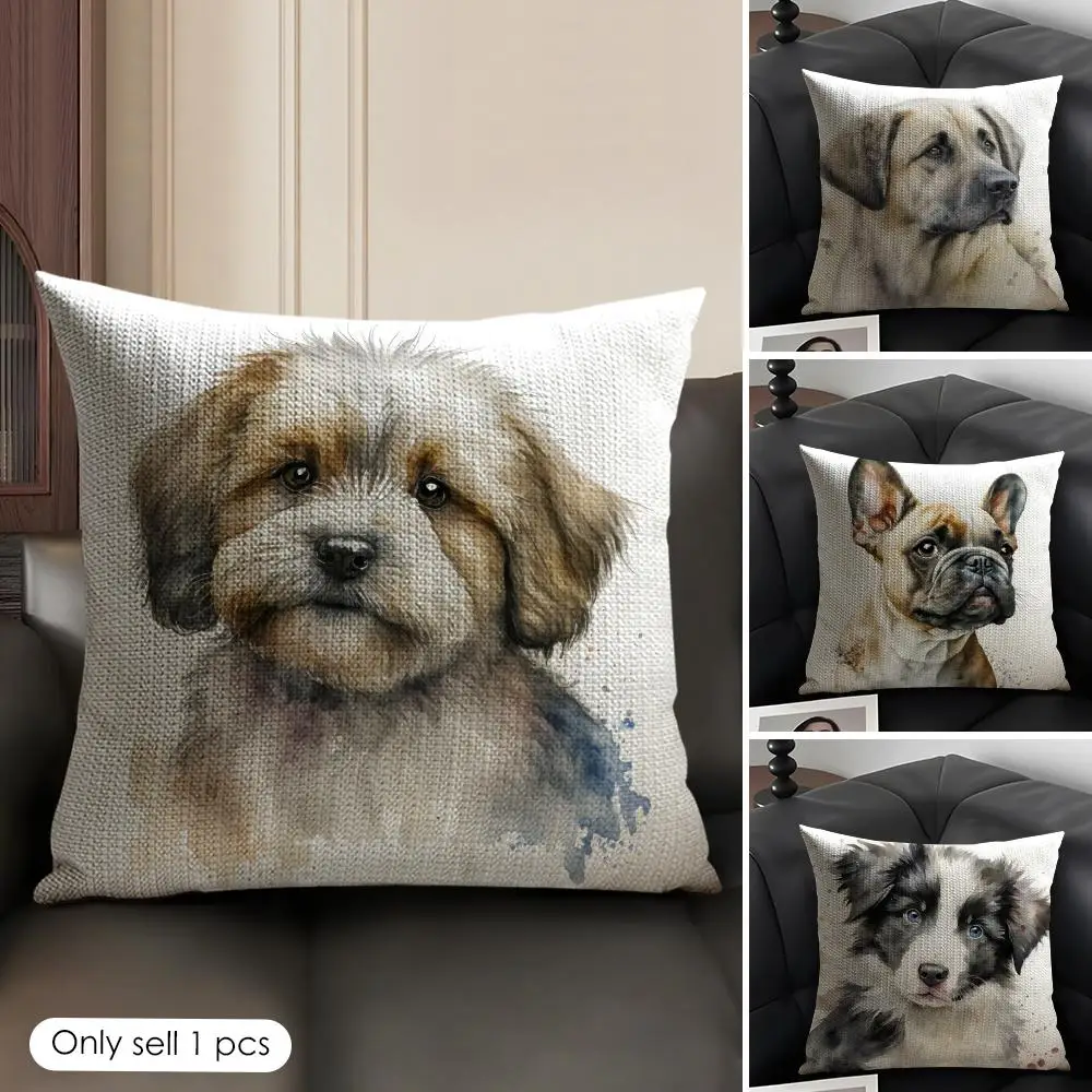 Cute Pet Dog Art CARTOON Cushion Cover Natural Linen Organic Fabric Double-Sided Printing Breathable Perfect Gift For Decor
Cute Pet Dog Art CARTOON Cushion Cover Natural Linen Organic Fabric Double-Sided Printing Breathable Perfect Gift For Decor