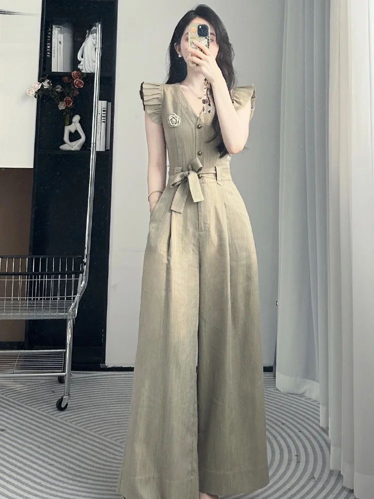 La Chapelle Sleeveless One-Piece Pants for Women Summer New Style Age-Defying Goddess Style High Waist Wide Leg Pants
La Chapelle Sleeveless One-Piece Pants for Women Summer New Style Age-Defying Goddess Style High Waist Wide Leg Pants