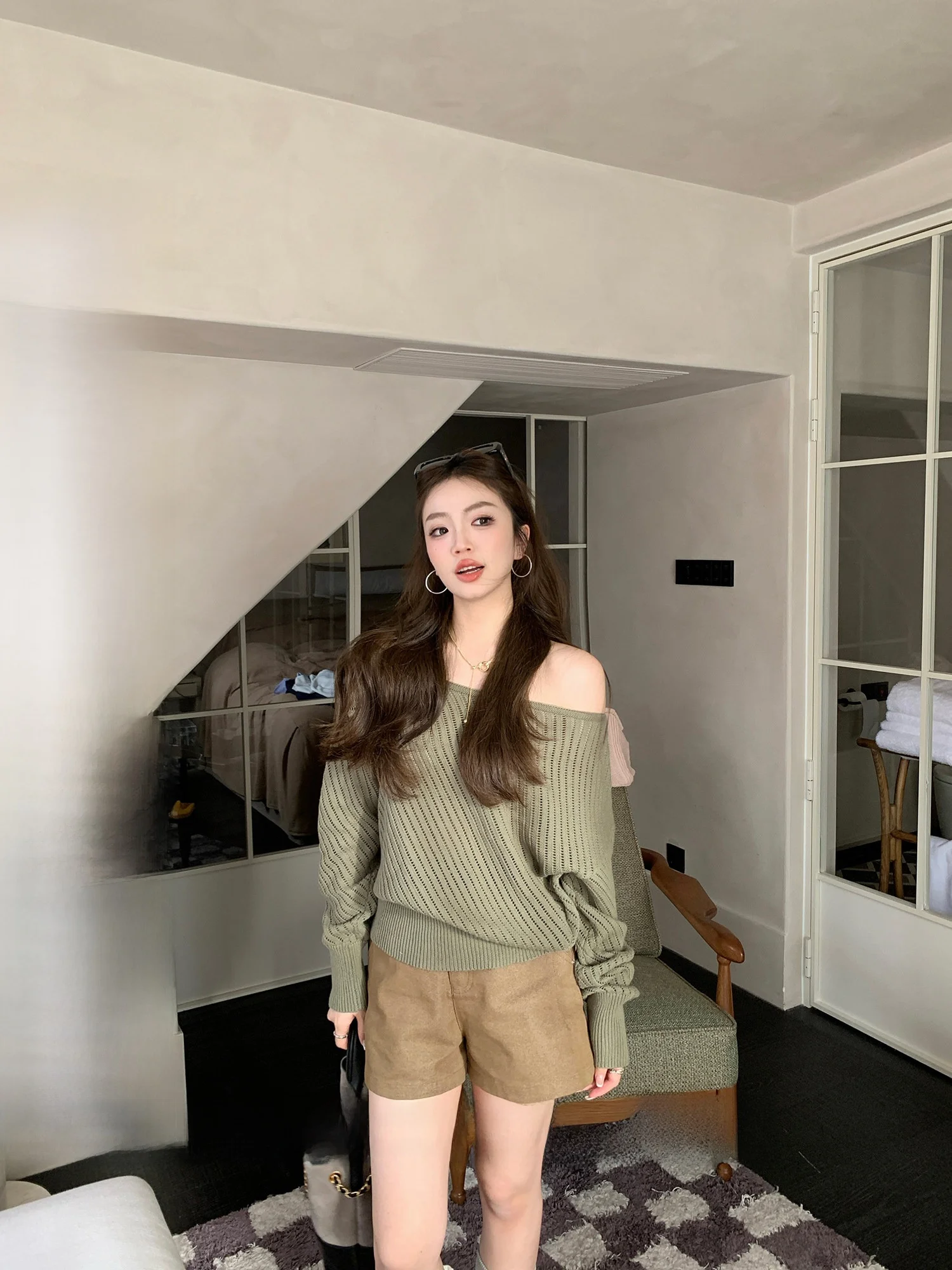 Slimming Knitted Hollow out oulder Baring Sweater for Women Casual Sle Long Sve Loose Fit Cotton Blend Daily Wear
Slimming Knitted Hollow out oulder Baring Sweater for Women Casual Sle Long Sve Loose Fit Cotton Blend Daily Wear