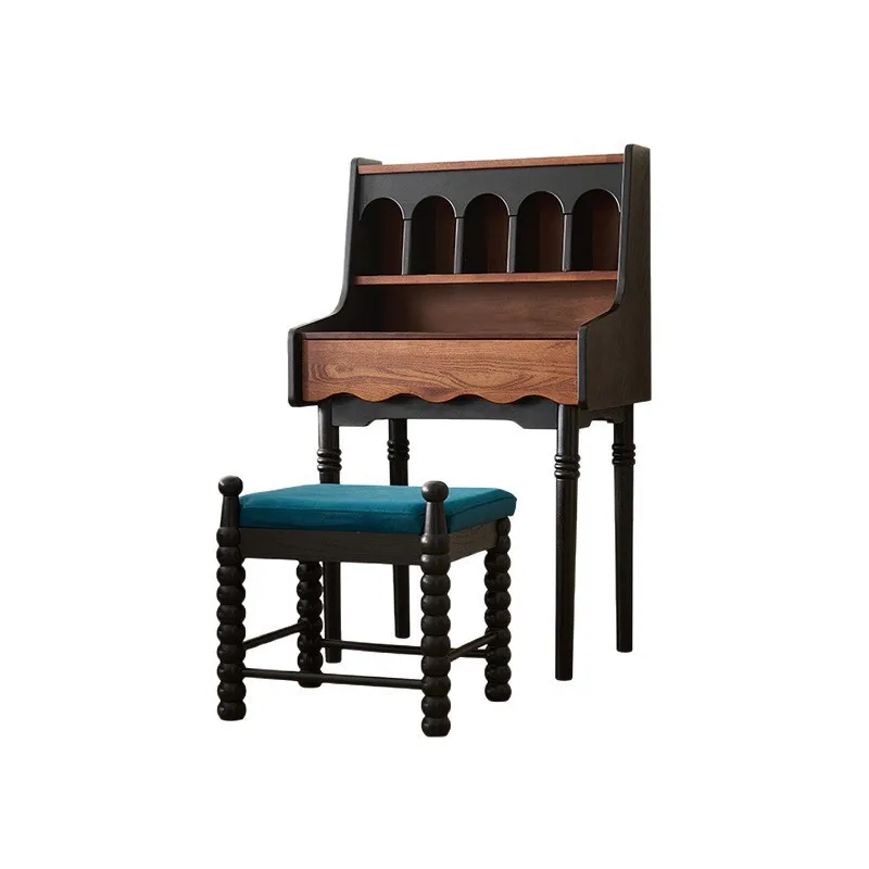 French retro solid wood dresser, storage makeup table, American small apartment bedside medium and ancient style makeup table
French retro solid wood dresser, storage makeup table, American small apartment bedside medium and ancient style makeup table