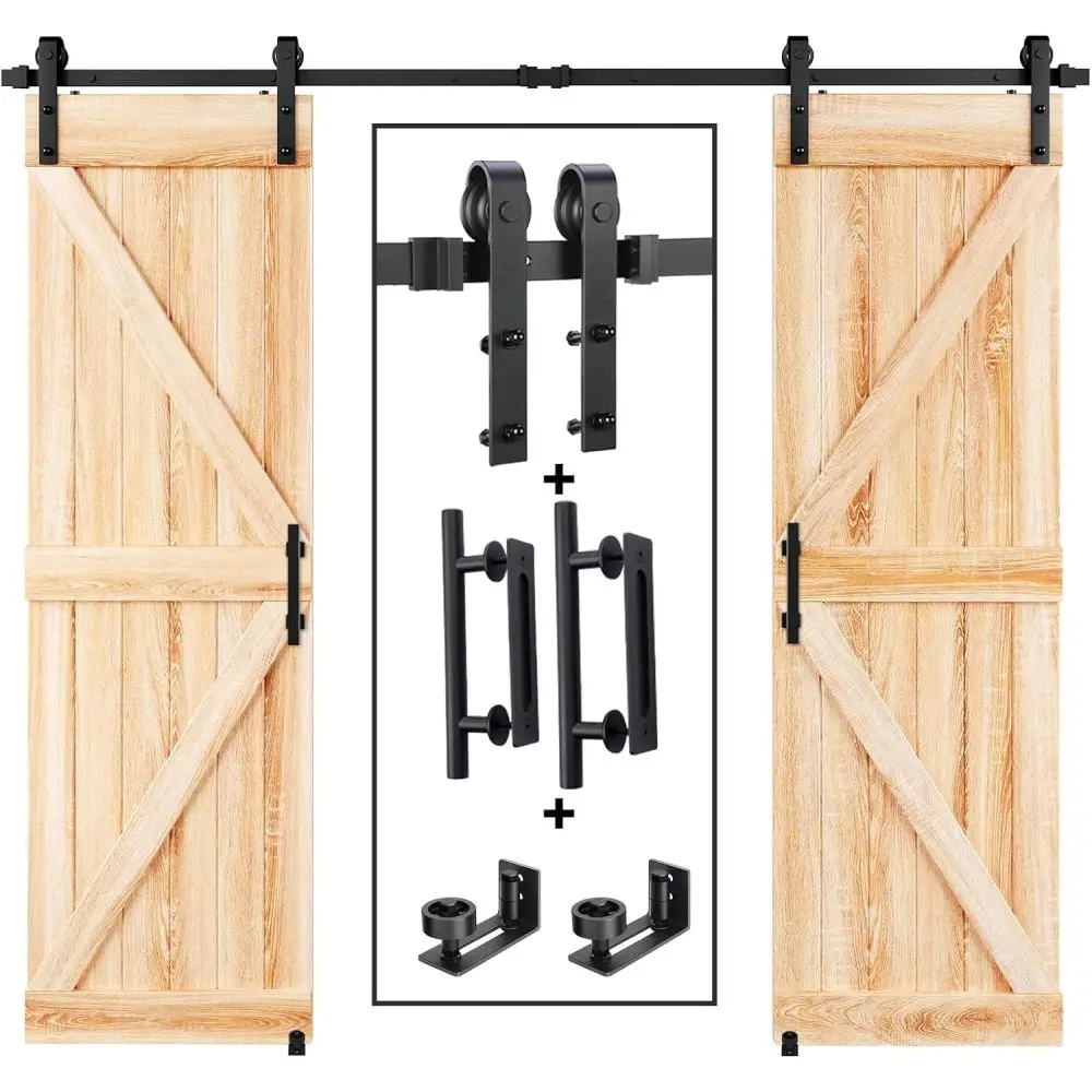 10FT Wood Double Sliding Barn Door Hardware Basic Black Big Spoke Wheel Roller Kit, 5-18FT for Choose
10FT Wood Double Sliding Barn Door Hardware Basic Black Big Spoke Wheel Roller Kit, 5-18FT for Choose