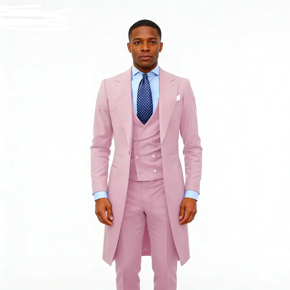 Длинный деловой мужской костюм из трех предметов для свадьбы, однотонный костюм для курения, одинаковый комплект одежды для выпускного танца
Длинный деловой мужской костюм из трех предметов для свадьбы, однотонный костюм для курения, одинаковый комплект одежды для выпускного танца