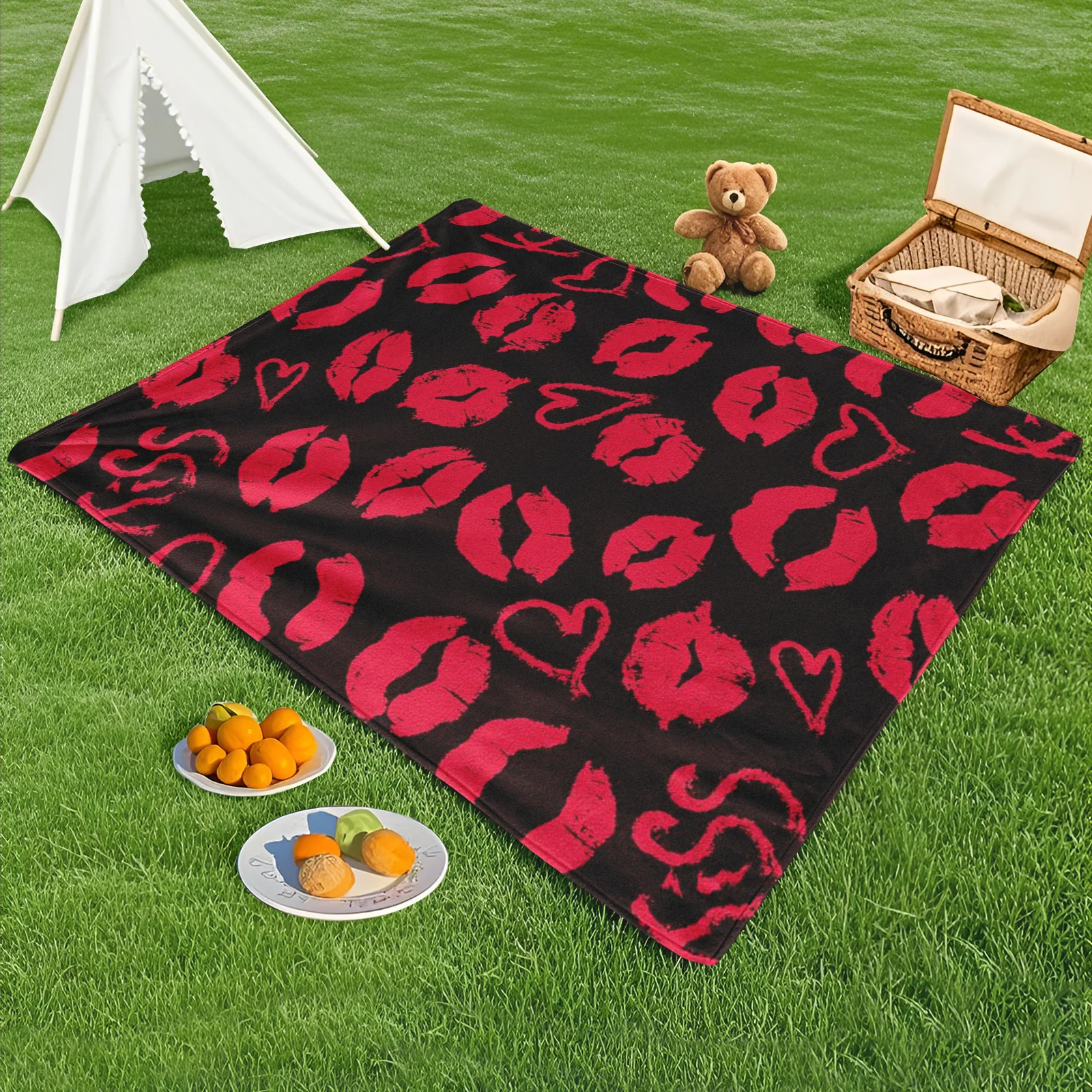 Stylish Lip Print Red Heart Black Brown Background Outdoor Blanket For Trendy Gatherings And Outdoor Comfort
Stylish Lip Print Red Heart Black Brown Background Outdoor Blanket For Trendy Gatherings And Outdoor Comfort