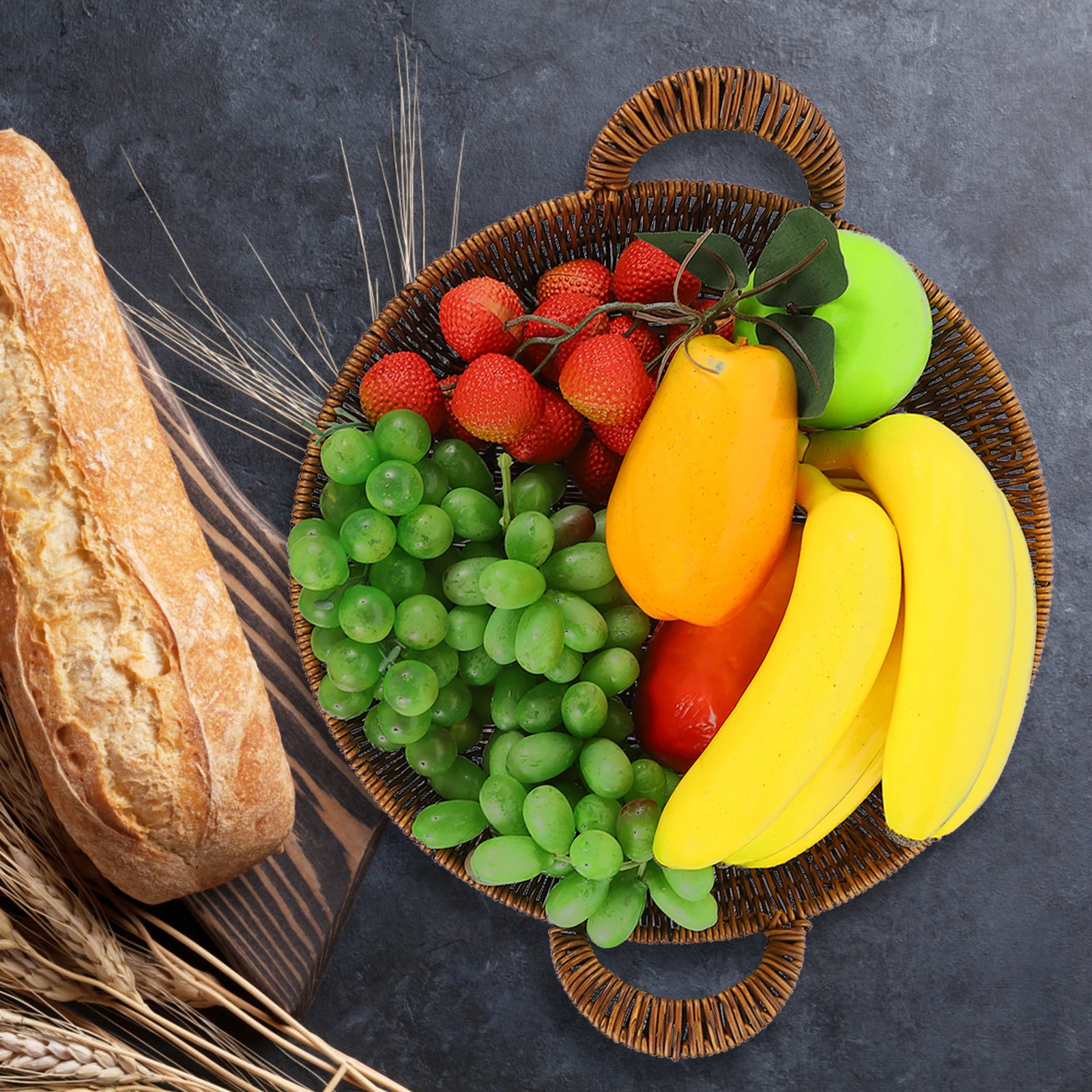 1Pcs Rattan Woven Storage Basket Handled Picnic Holder Fruit Container Kitchen Decorative Tray
1Pcs Rattan Woven Storage Basket Handled Picnic Holder Fruit Container Kitchen Decorative Tray