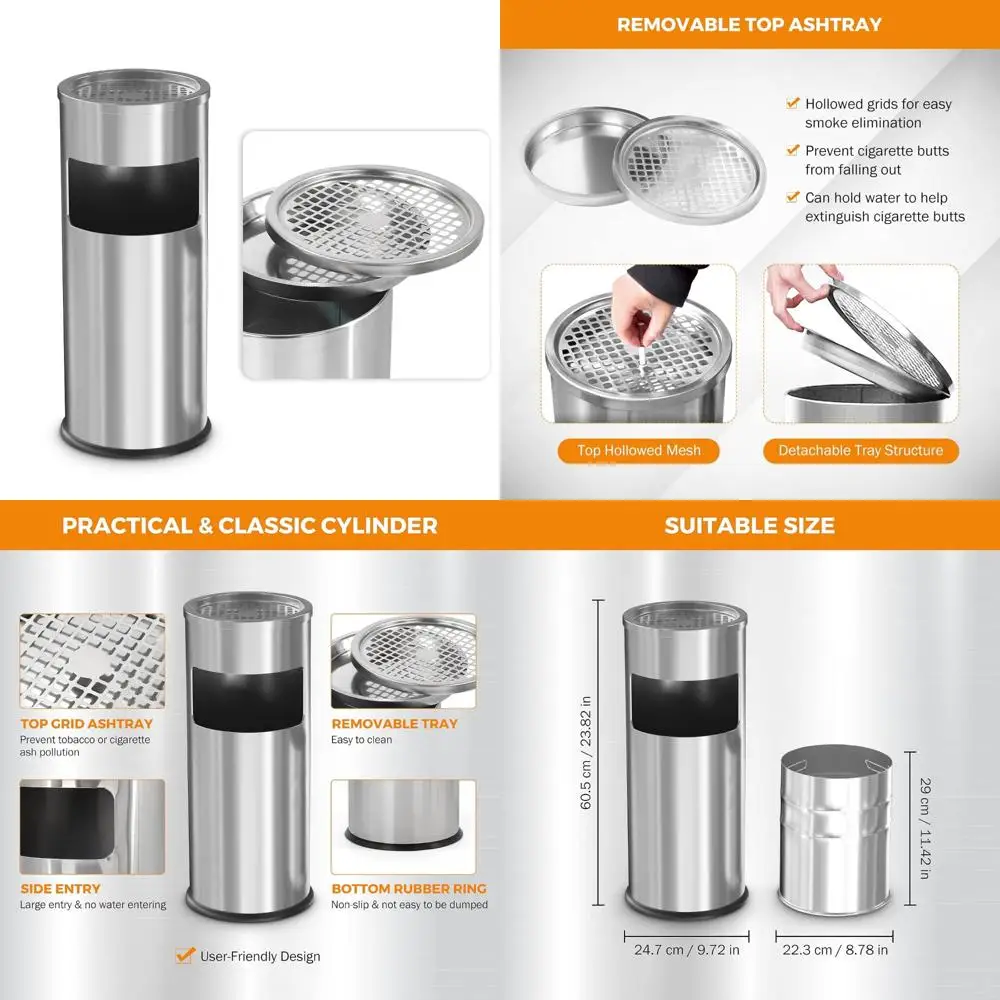 Stainless Steel Outdoor Indoor Garbage Bin with Lid - Commercial Waste Container for Patio Yard Garage Insulated
Stainless Steel Outdoor Indoor Garbage Bin with Lid - Commercial Waste Container for Patio Yard Garage Insulated