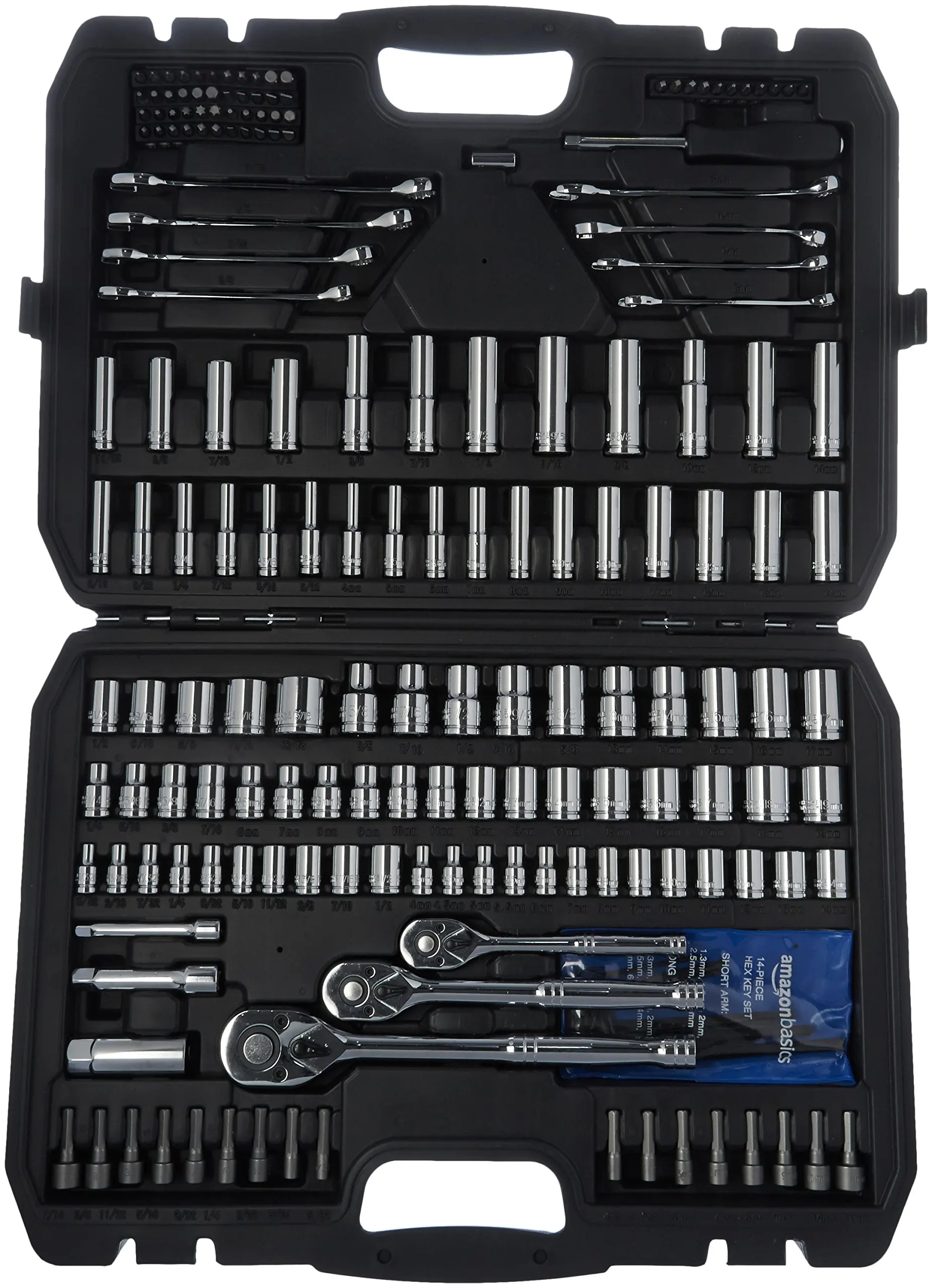 201 PCS Multi-functional Toolbox Basics Mechanic's Socket Tool Set SAE And Metric Sizes 201-Piece Household Toolbox
201 PCS Multi-functional Toolbox Basics Mechanic's Socket Tool Set SAE And Metric Sizes 201-Piece Household Toolbox