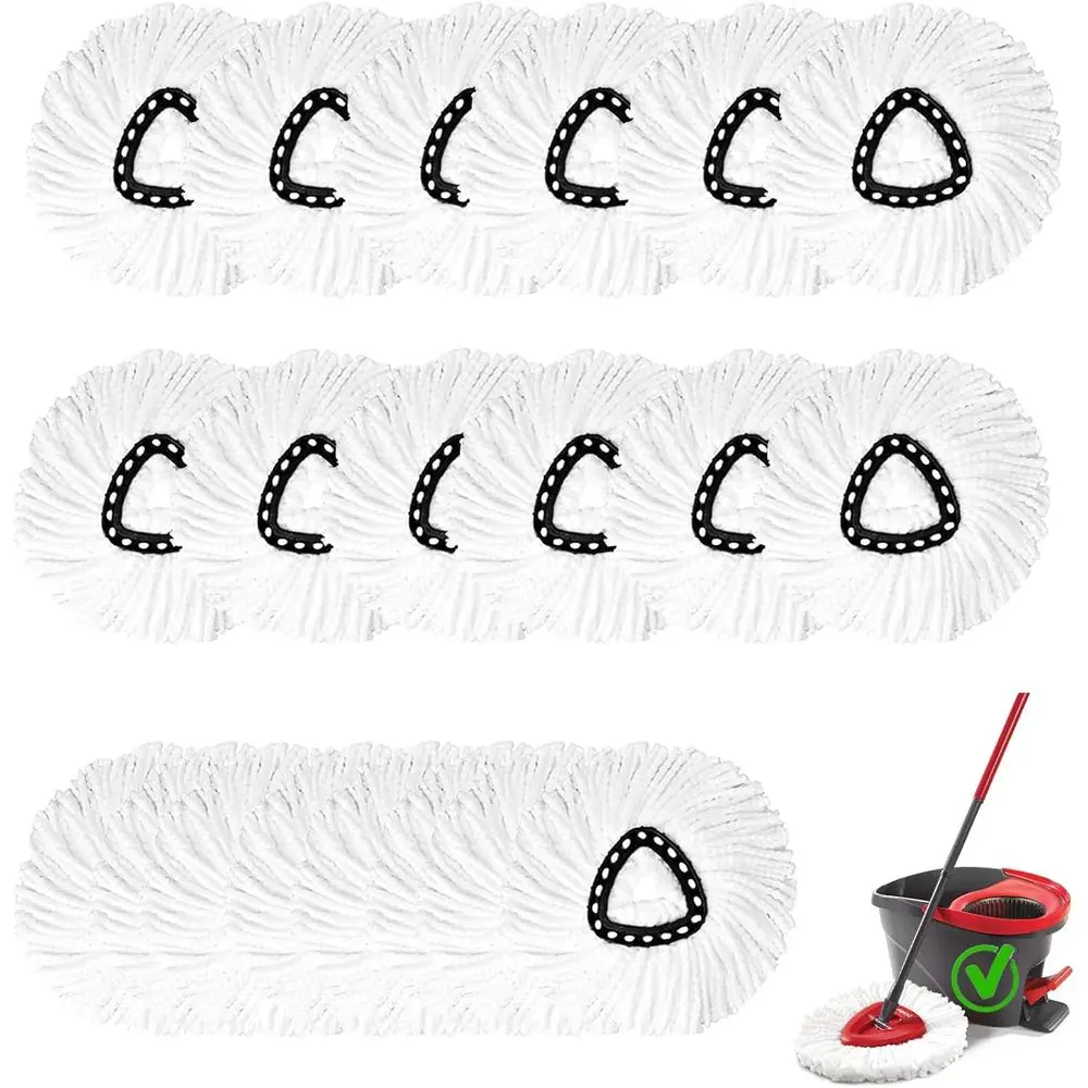 20 Pack Microfiber Spin Mop Heads, Compatible with Various 360-Degree Round Spin Mops for Efficient Floor Cleaning
20 Pack Microfiber Spin Mop Heads, Compatible with Various 360-Degree Round Spin Mops for Efficient Floor Cleaning