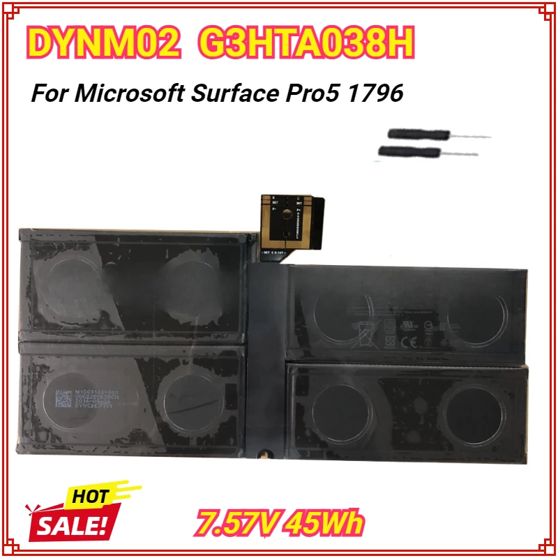 New DYNM02 G3HTA038H Laptop Battery for Microsoft Surface Pro5 1796 12.3'' Inch Pro 6 1807 1809 Tablet PC Bateria
New DYNM02 G3HTA038H Laptop Battery for Microsoft Surface Pro5 1796 12.3'' Inch Pro 6 1807 1809 Tablet PC Bateria
