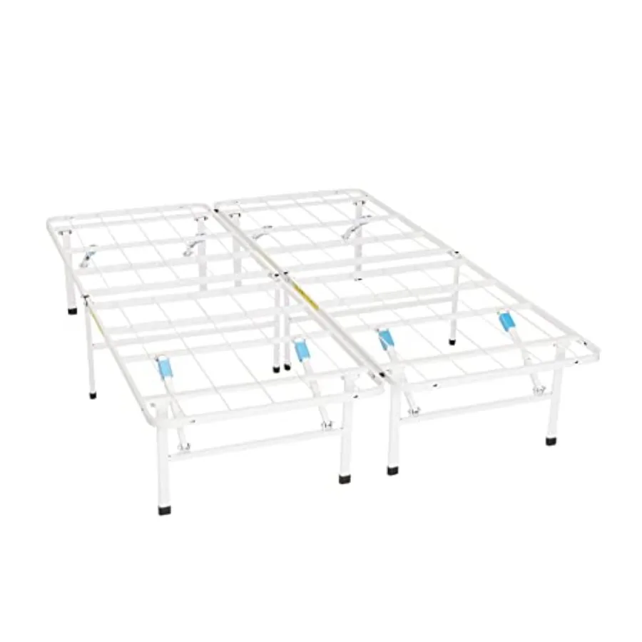 Platform Bed Frame for Bedroom Use, Foldable Metal, White, Tool-Free Setup and 14 Inch High Clearance
Platform Bed Frame for Bedroom Use, Foldable Metal, White, Tool-Free Setup and 14 Inch High Clearance