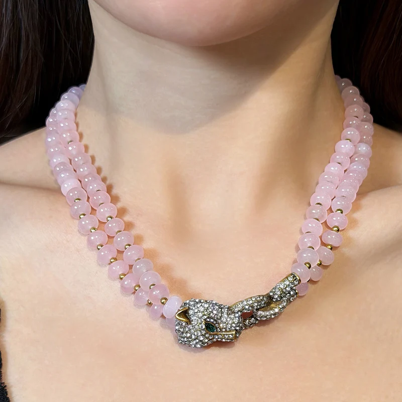 Vintage Ross Quartz Choker Pink Leopard Head Necklaces For Woman Gold Color Abacus Beaded Luxury Jewelry Valentine Day Gift 2026
Vintage Ross Quartz Choker Pink Leopard Head Necklaces For Woman Gold Color Abacus Beaded Luxury Jewelry Valentine Day Gift 2026