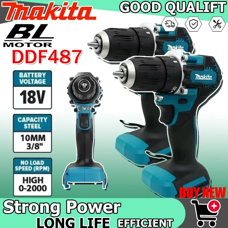 Аккумуляторная бесщеточная дрель-шуруповерт Makita DDF487, компактная, с высоким крутящим моментом, LXT, с регулируемой скоростью, 18В
Аккумуляторная бесщеточная дрель-шуруповерт Makita DDF487, компактная, с высоким крутящим моментом, LXT, с регулируемой скоростью, 18В