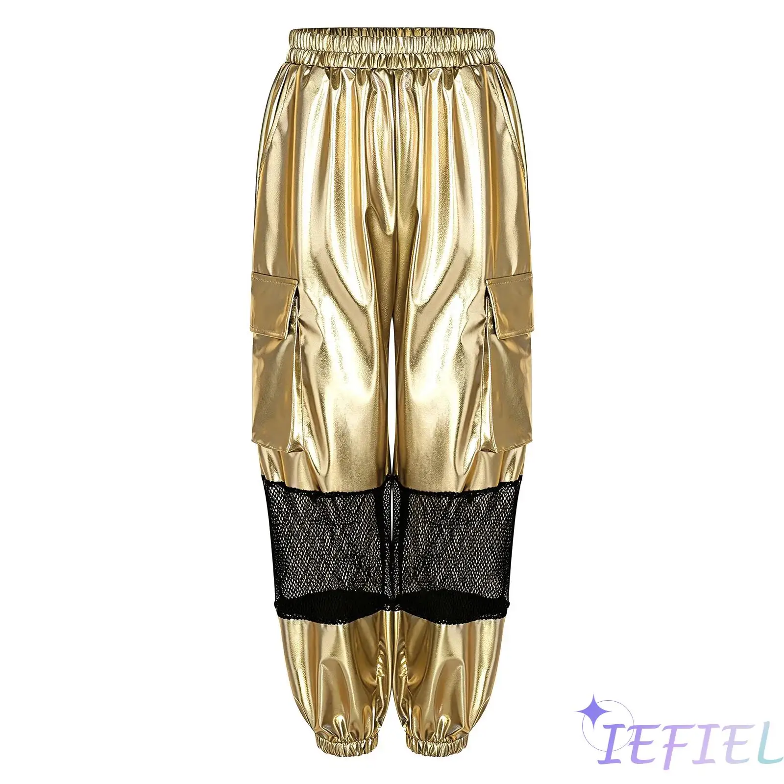 Sparkly Mesh Patchwork Dance Cargo Pants for Kids Girls Metallic Hollow Out Trousers with Pockets Streetwear for Hip Hop Dance
Sparkly Mesh Patchwork Dance Cargo Pants for Kids Girls Metallic Hollow Out Trousers with Pockets Streetwear for Hip Hop Dance