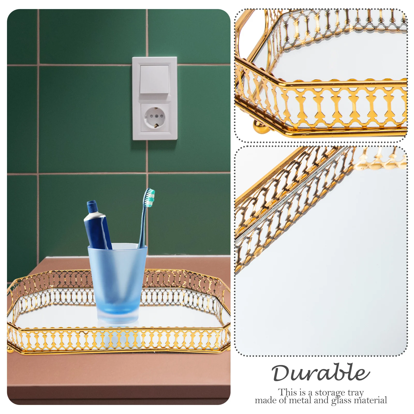 Jewelry Tray Bathroom Storage Vanity for Dresser Tops Toiletries Plate Metal Trays Perfume
Jewelry Tray Bathroom Storage Vanity for Dresser Tops Toiletries Plate Metal Trays Perfume