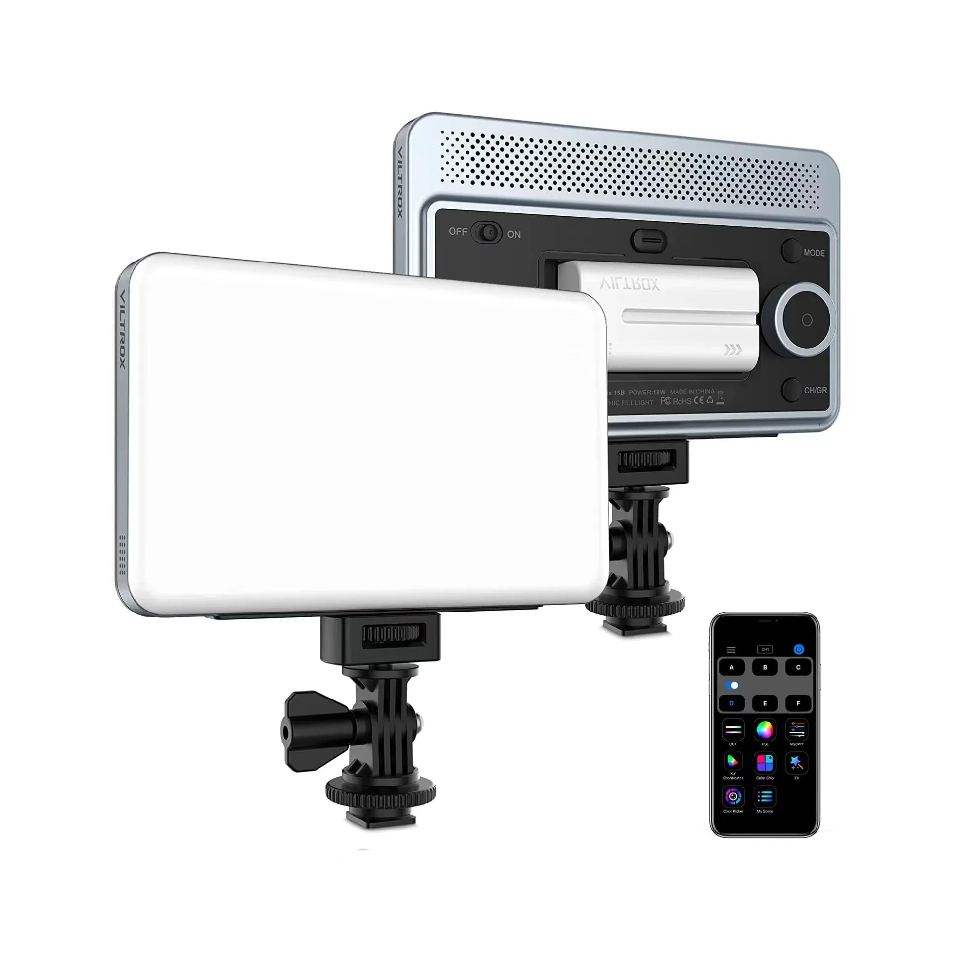 VILTROX Sprite 15B 18W 2800K-6800K CRI 95+ on LED Panel Video Light 1800LUM Smartphone Control LED Dimmable Key Light
VILTROX Sprite 15B 18W 2800K-6800K CRI 95+ on LED Panel Video Light 1800LUM Smartphone Control LED Dimmable Key Light