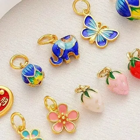 18K Blue Elephant Pendant DIY Bracelet Necklace Jewelry Strawberry Butterfly Lotus Blossom Design
18K Blue Elephant Pendant DIY Bracelet Necklace Jewelry Strawberry Butterfly Lotus Blossom Design